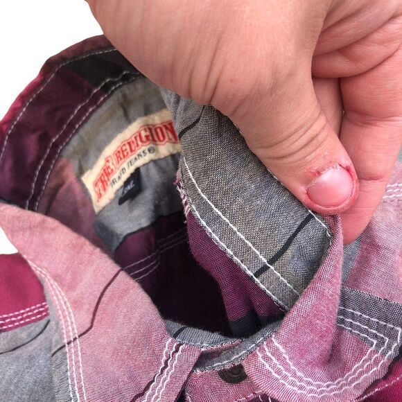 True Religion Shirt XXXL Patterned Button Up T Shirt - Picture 9 of 15